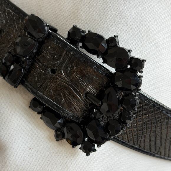 Chico’s Belt Lot of 8 Leather Silver Gold Metal Buckles Black Brown Rhinestones main image 5